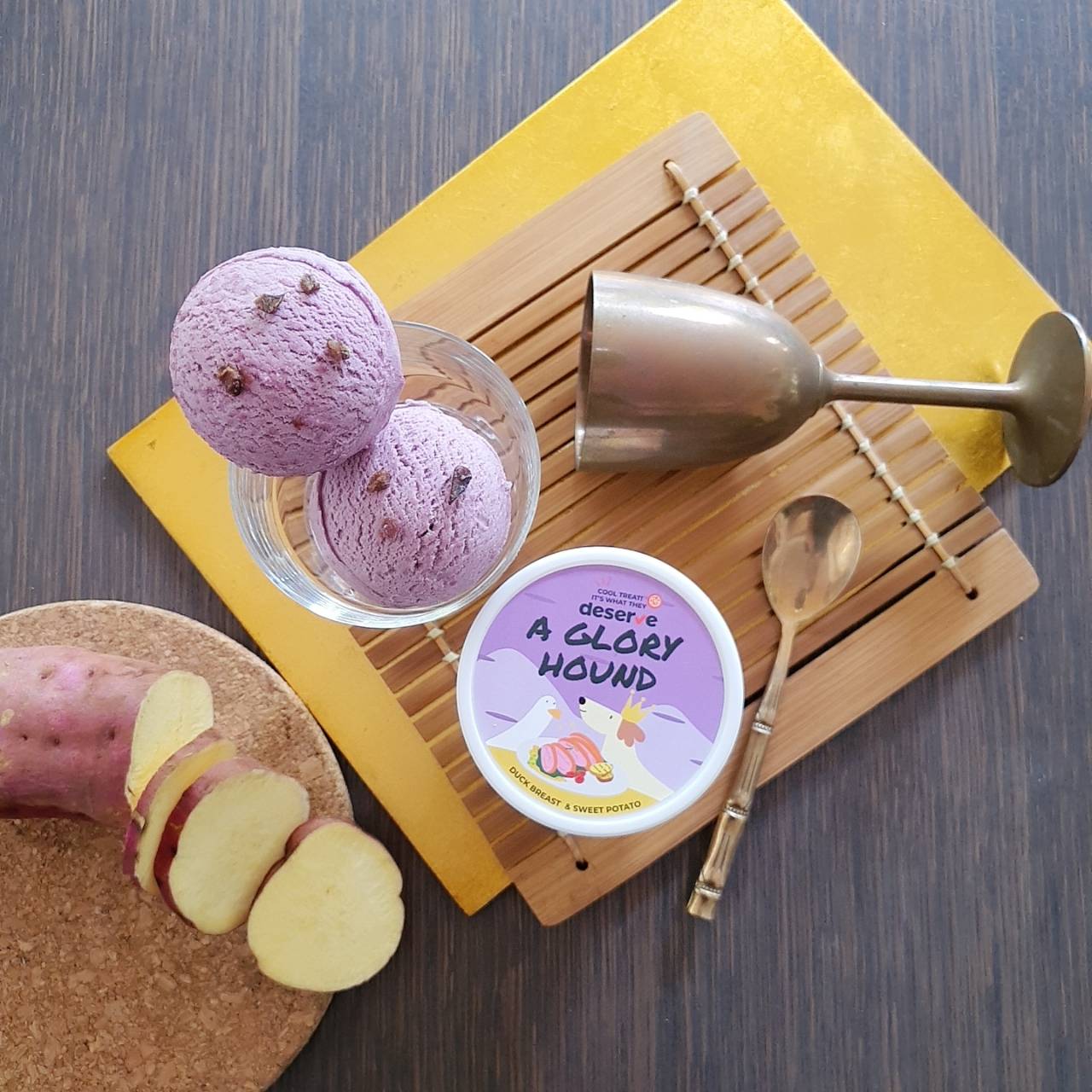 Deserve Gourmet Ice Cream A Glory Hound – ไอศกรีมสุนัขและแมว รสอกเป็ดและมันม่วง - Image 2