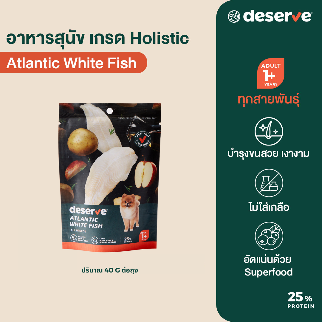 DESERVE Holistic Dog Food - Atlantic White Fish 40g. - Deserve Petcare