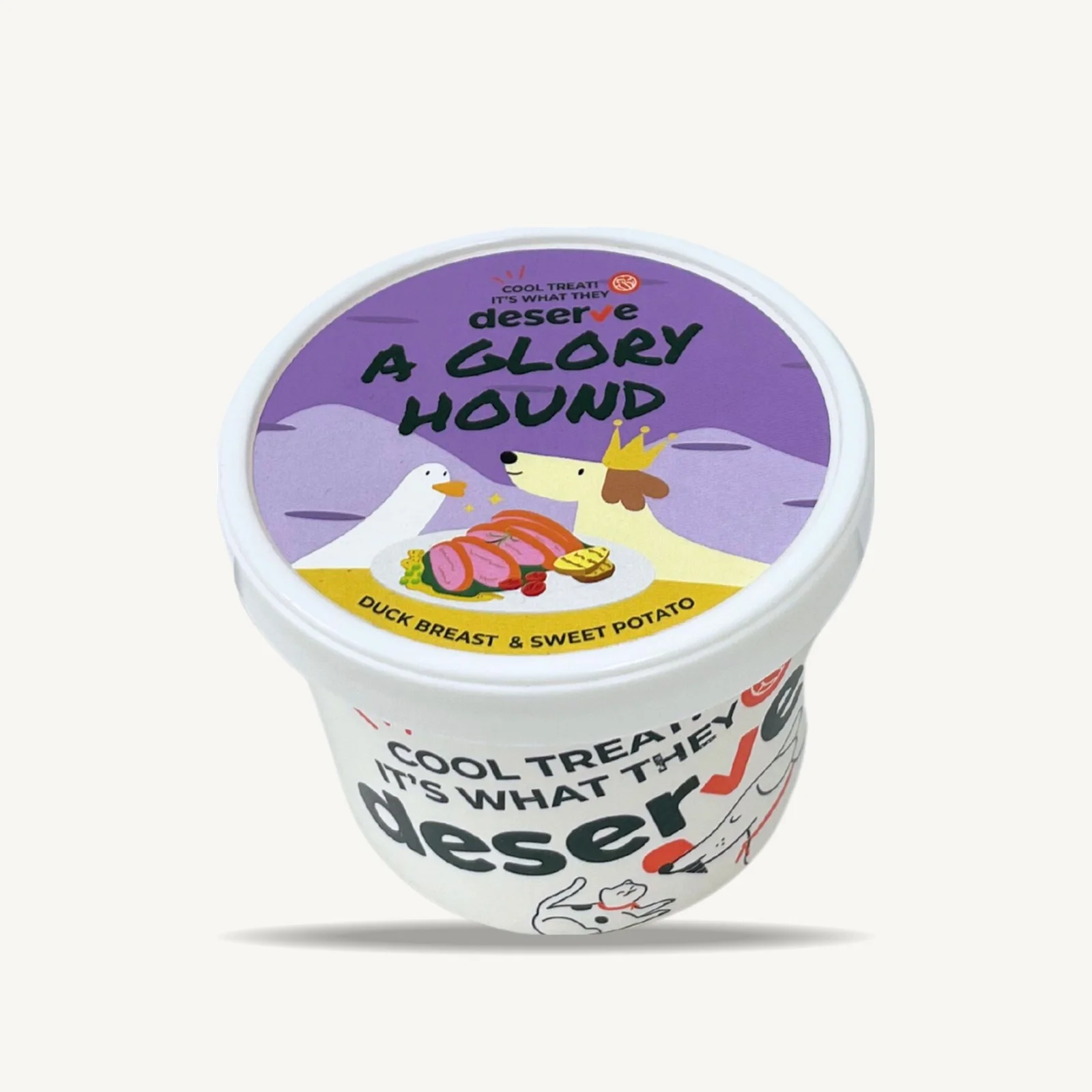 ไอศกรีมสุนัข A Glory Hound อกเป็ดและมันม่วง