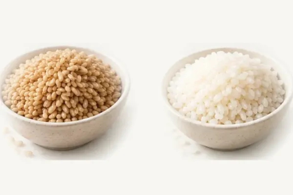 ข้าวกล้องและข้าวขาว